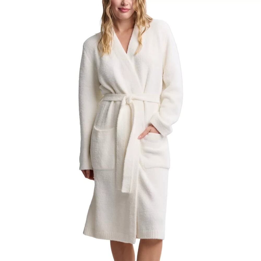 Barefoot Dreams Cozychic Luxe Plush Robe Pearl White XL Ethereal Loungewear